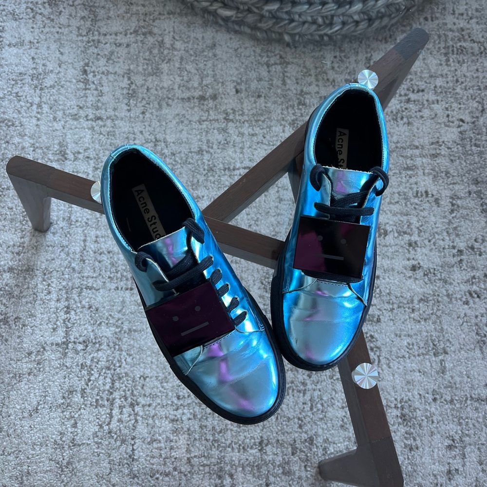 Acne Studio Blue/Black Women's Shoes Quiet Luxury Formal Evening Casual Size 7.5 - Picture 6 of 16